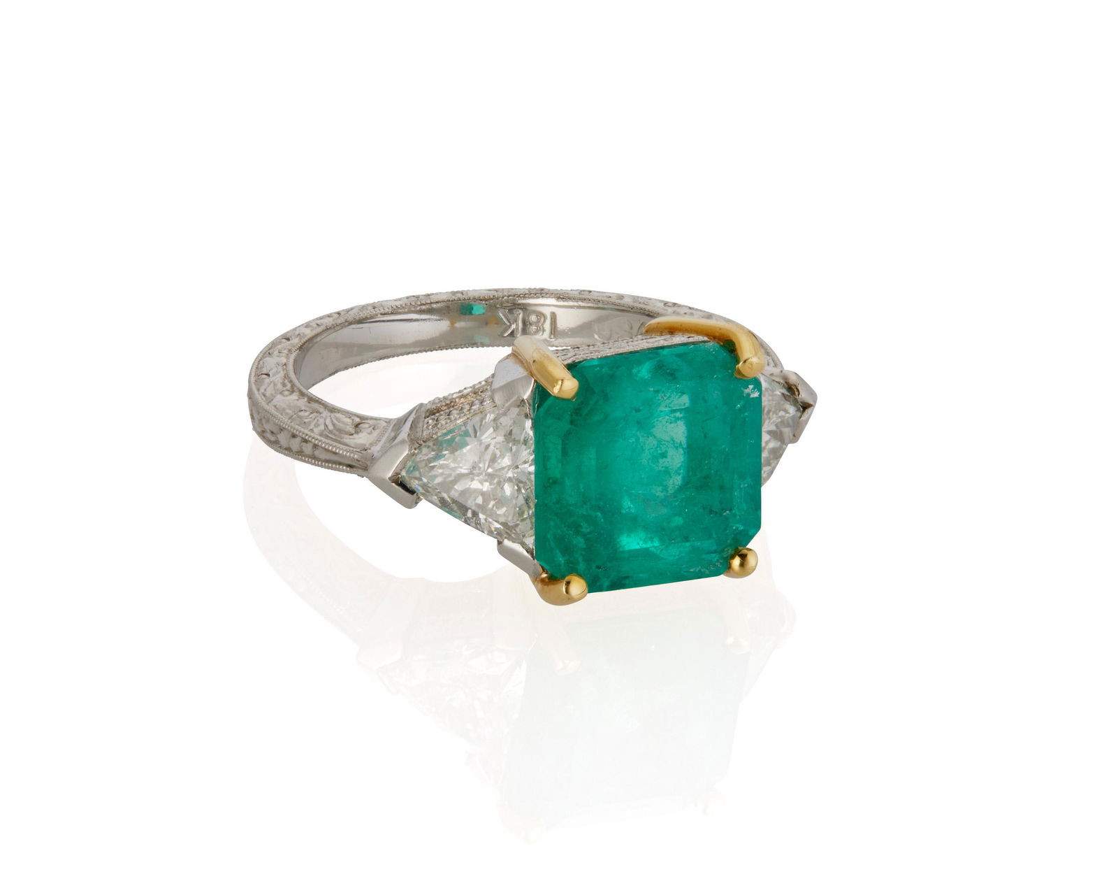 An emerald and diamond ring (1 of 2)