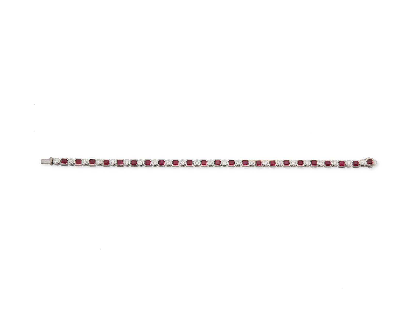 A ruby and diamond line bracelet (1 of 2)