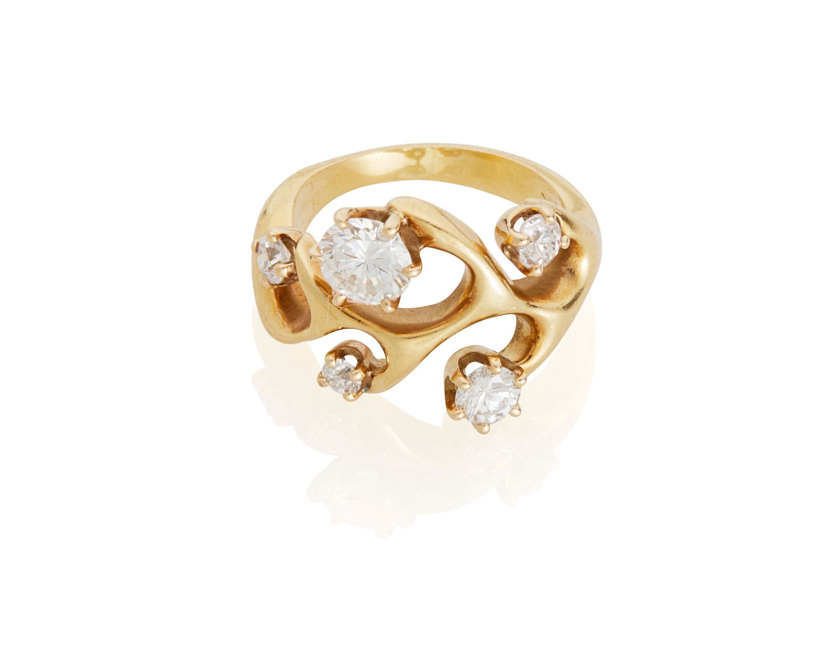 A diamond foliate ring (1 of 2)