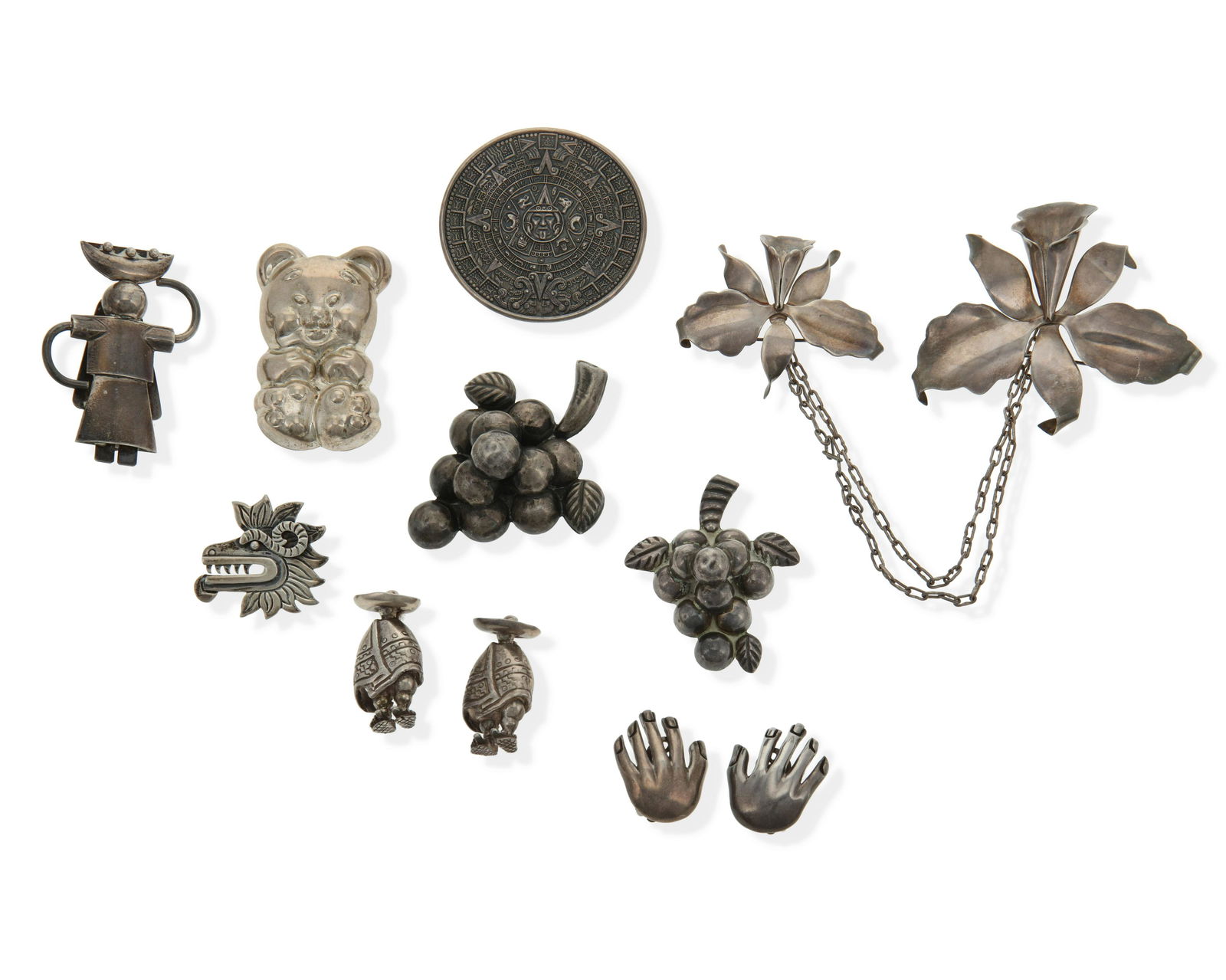 A group of Mexican silver jewelry (1 of 2)