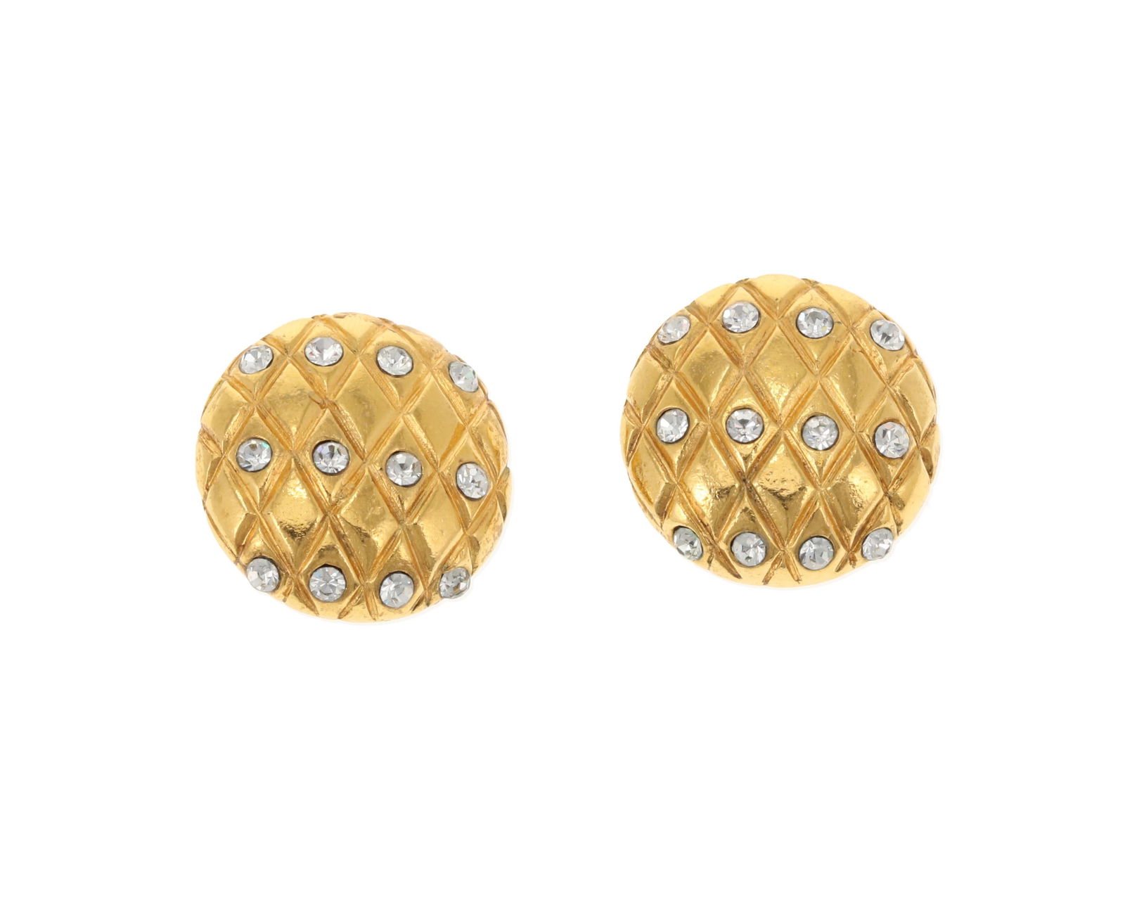 A pair of Chanel strass ear clips (1 of 2)