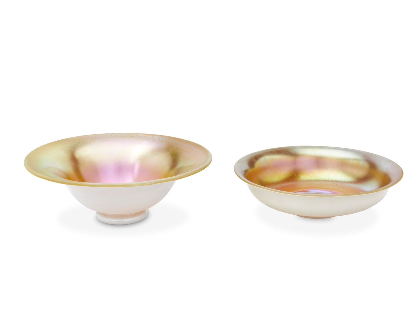 Two gold Steuben Aurene glass bowls (1 of 3)