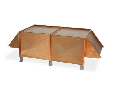 Rita McBride (b. 1960, American): "White Elephant (Mini)," 2005 Copper and steel Edition of 5; unsigned 7.75" H x 23" W x 10" D Provenance: Mai 36 Galerie, Zurich, Switzerland The Blake Byrne Collection, acquired from the above