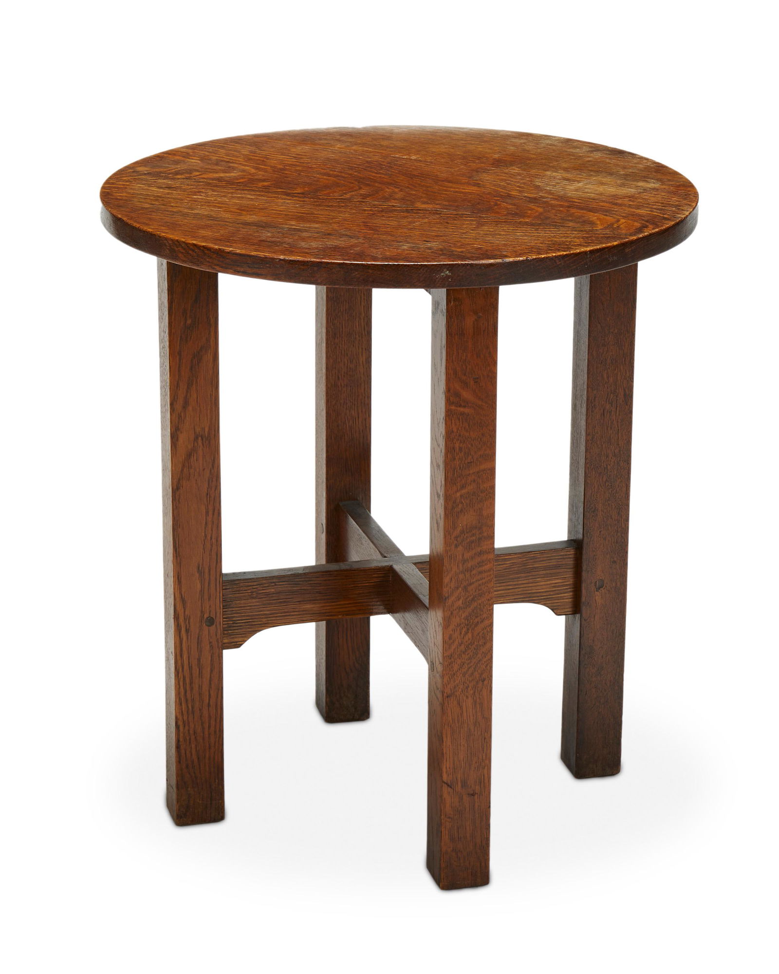A Gustav Stickley oak tabouret side table, no. 603 (1 of 6)