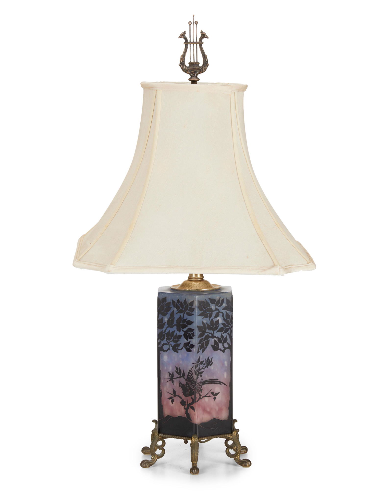 A Steuben-style art glass table lamp (1 of 4)