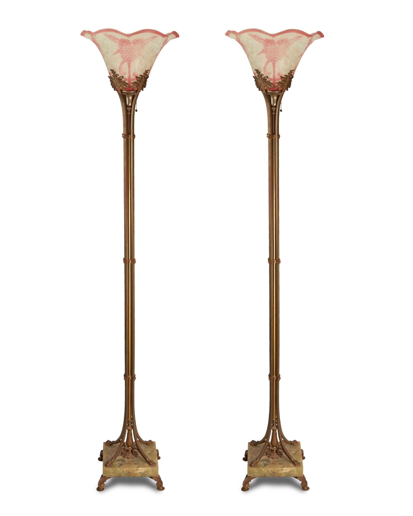 A pair of Steuben art glass torcheres (1 of 4)