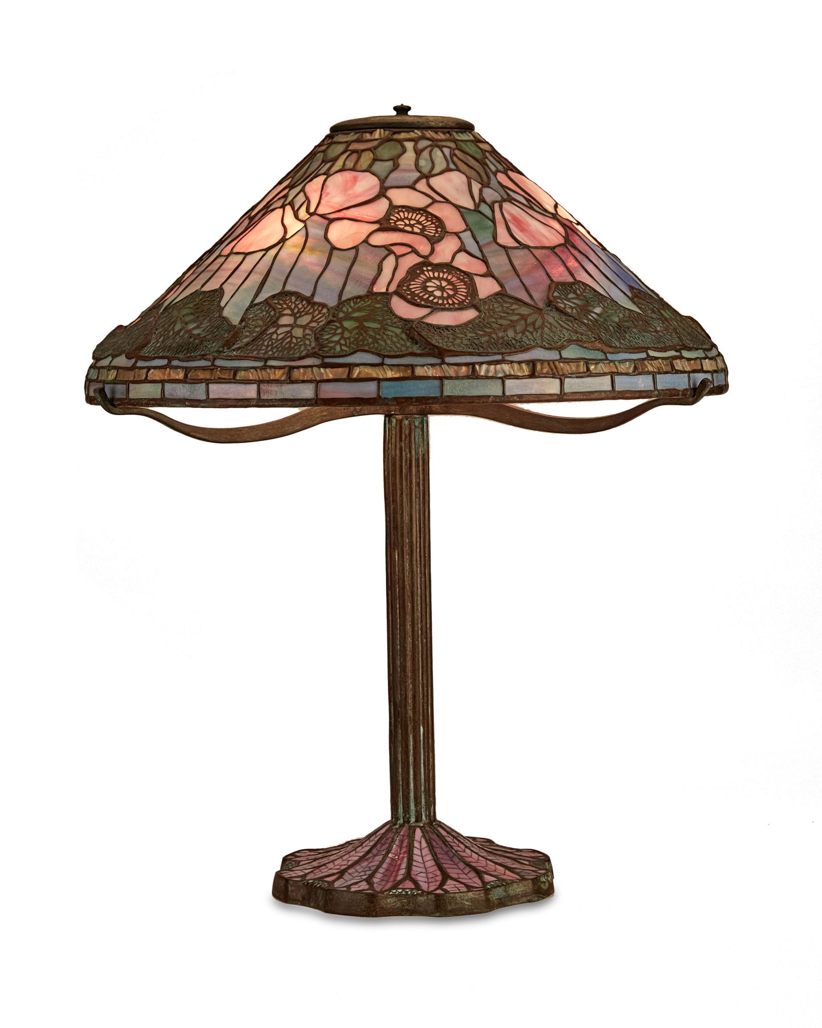 A Tiffany-style leaded glass table lamp (1 of 5)