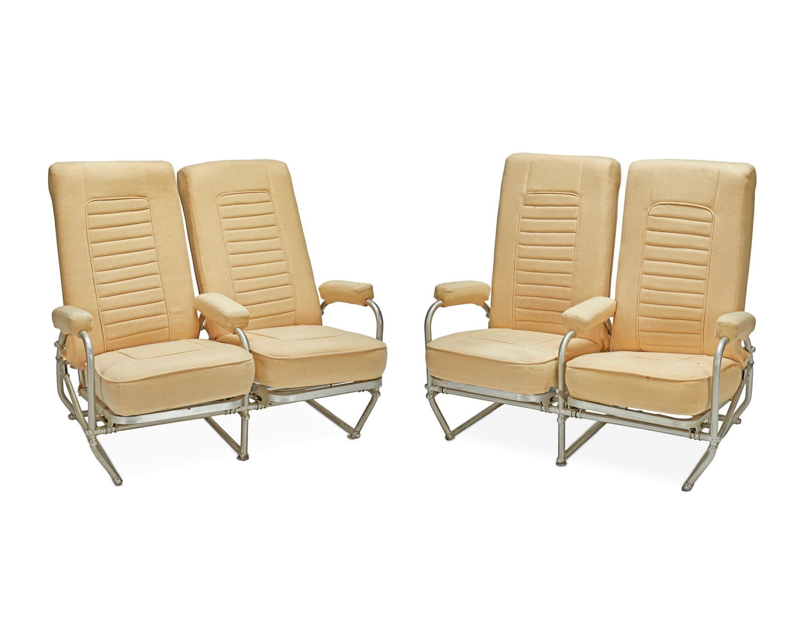 A pair of modern airplane seats (1 of 7)
