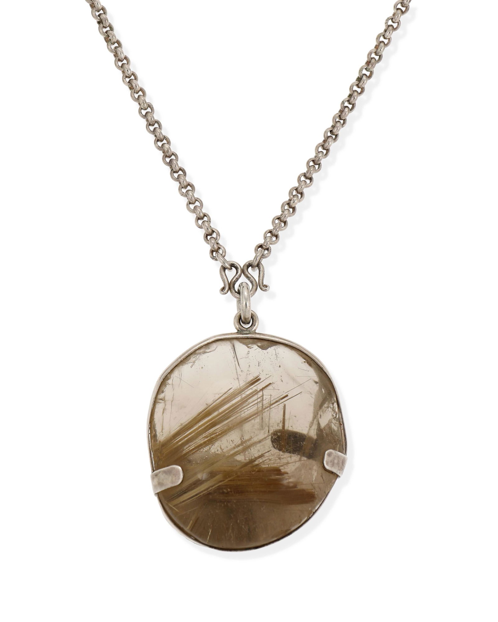A modernist rutilated quartz pendant necklace (1 of 3)