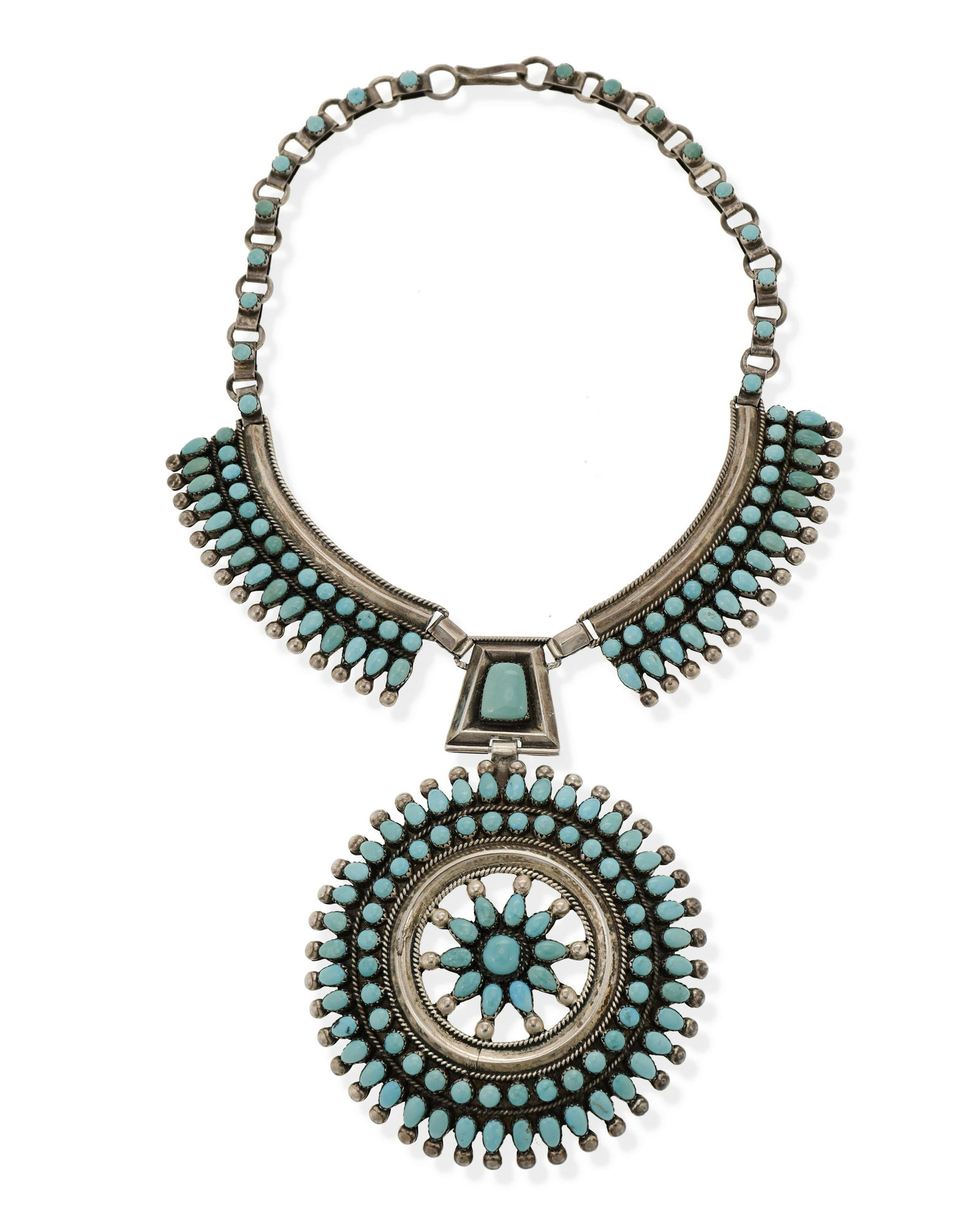 A Kirk & Mary Eriacho silver and turquoise necklace (1 of 3)
