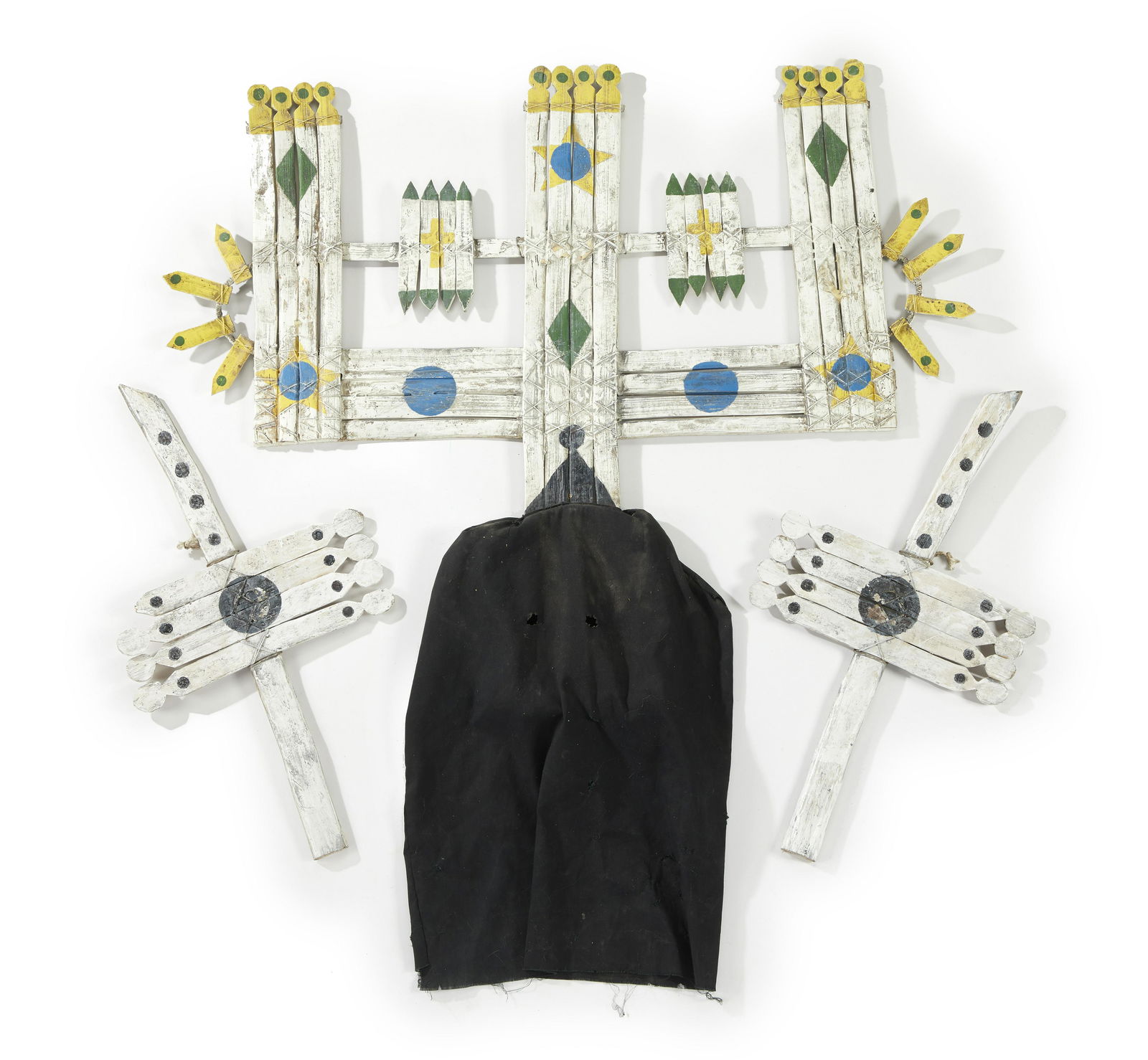 An Apache Gan Dance mask and wands (1 of 2)