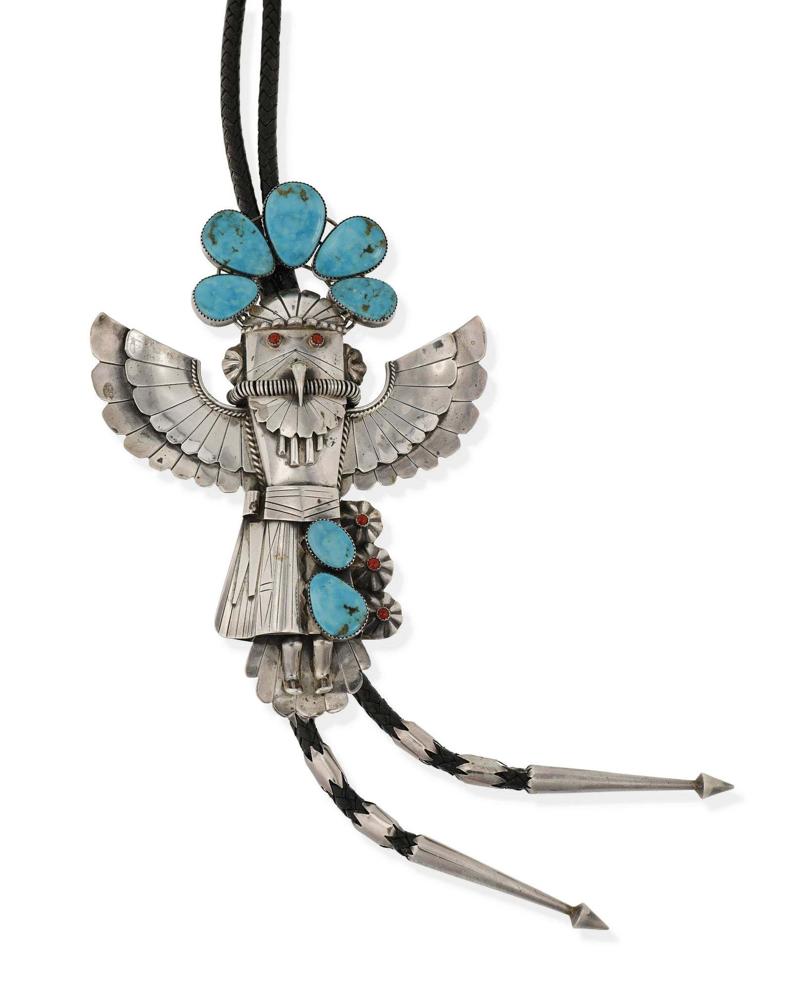 A Hopi-style sterling silver kachina bolo tie (1 of 2)