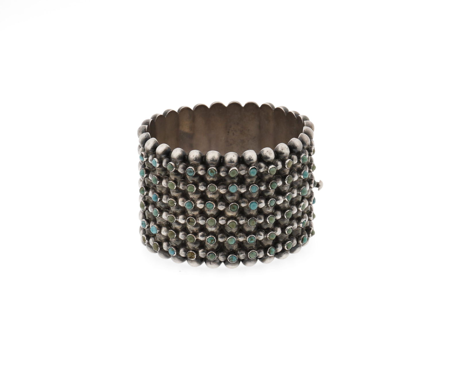 A petit point turquoise hinged bangle bracelet (1 of 2)
