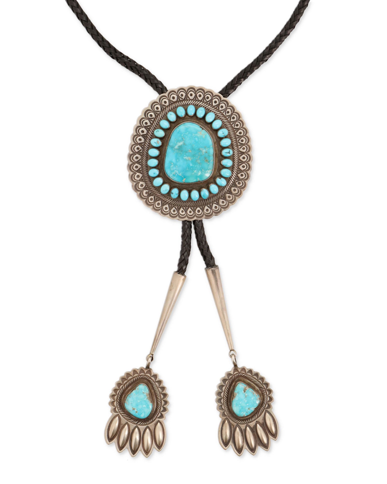 A Southwest silver and turquoise bolo tie (1 of 2)