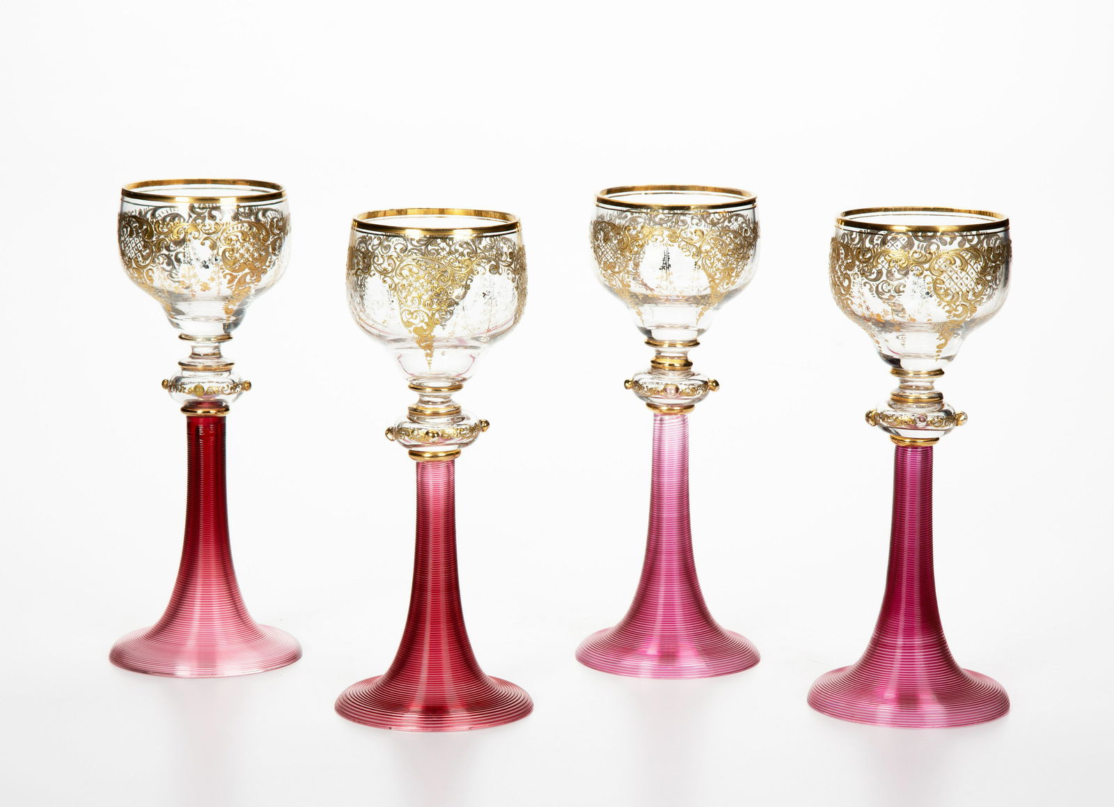 Fourteen Venetian Murano glass goblets (1 of 1)