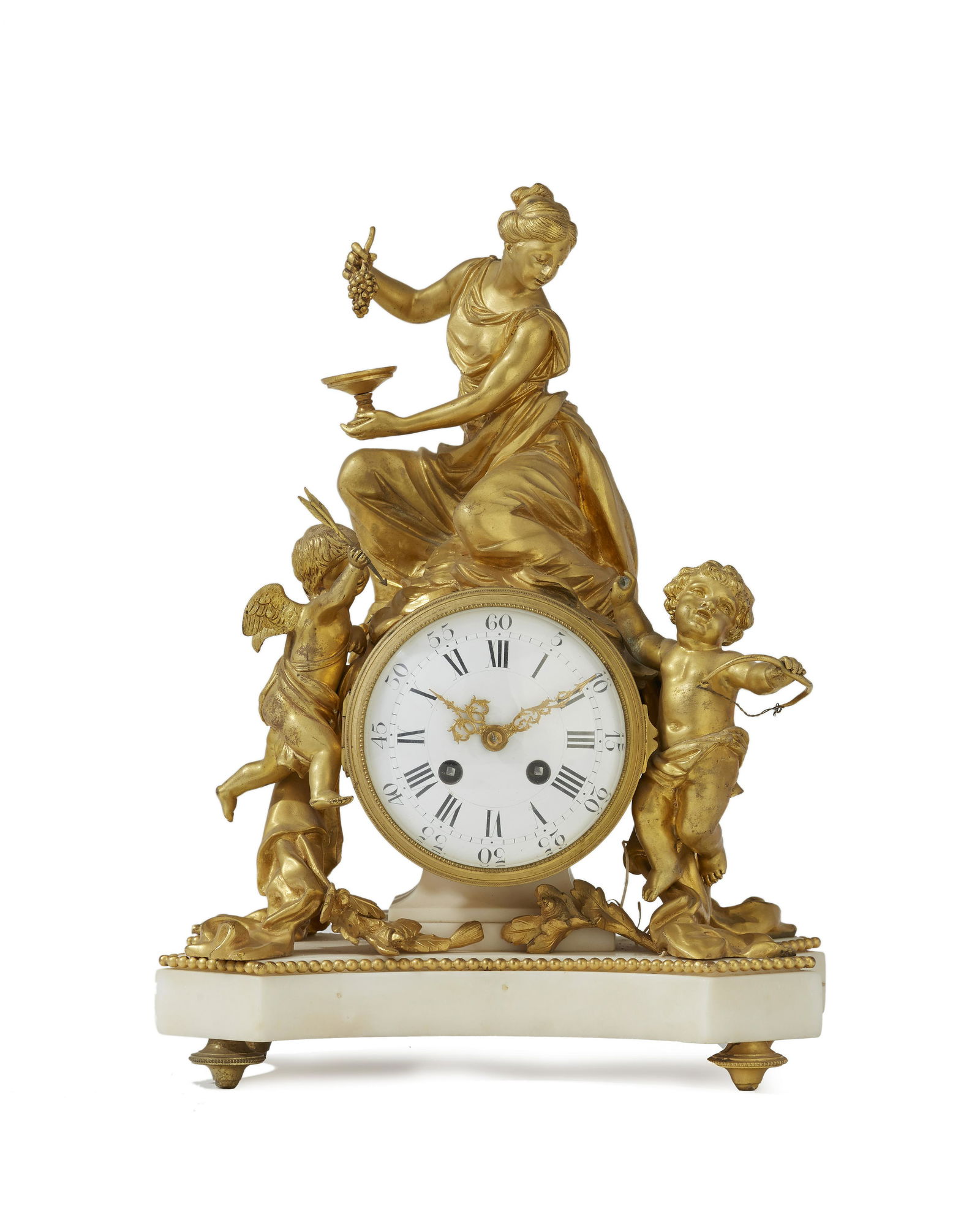 A French figural gilt-bronze table clock (1 of 7)