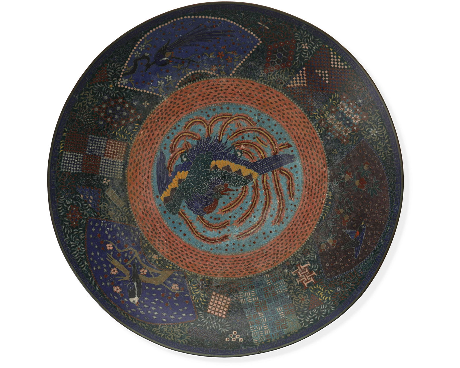 A Chinese cloisonne charger plate (1 of 3)