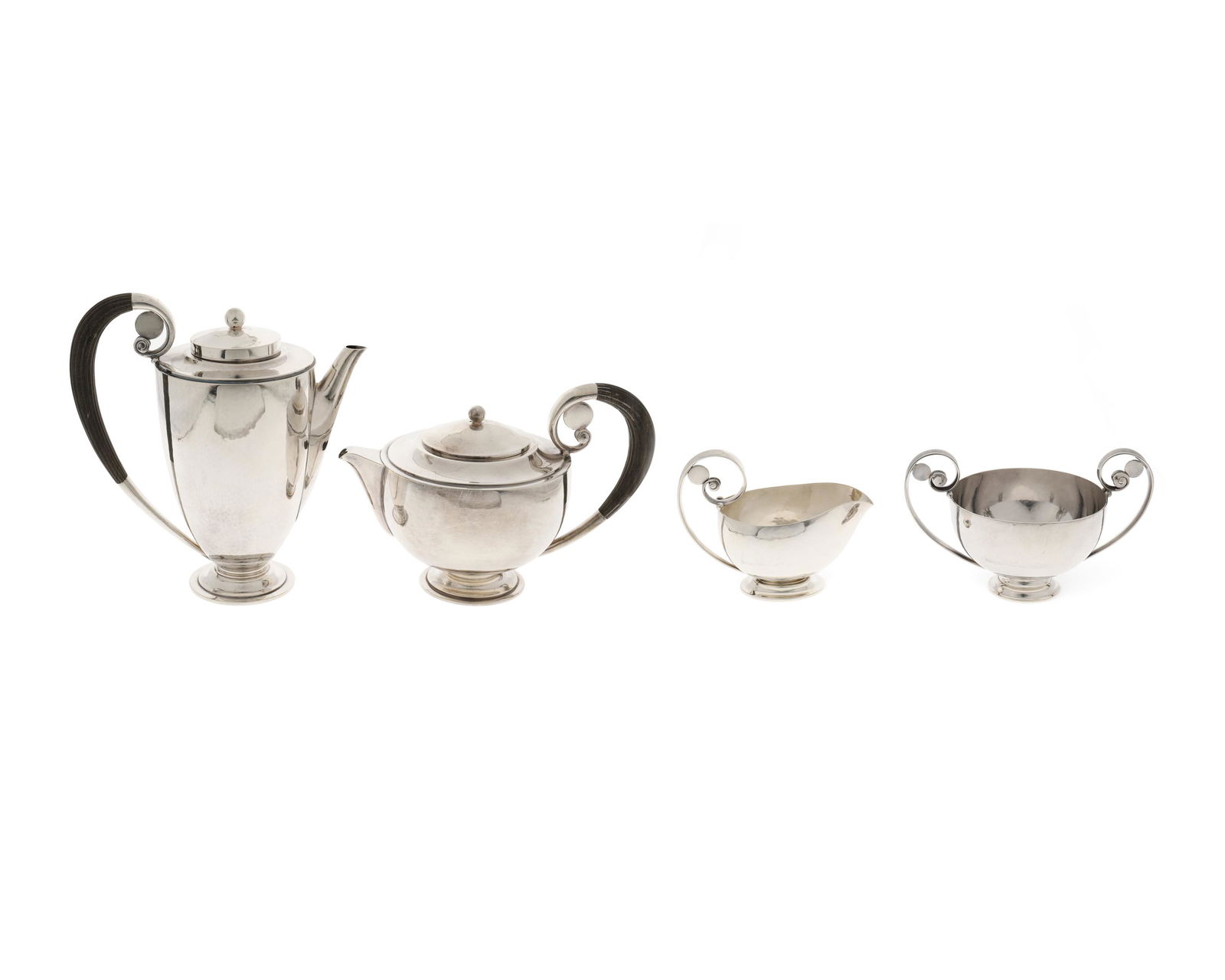 A Georg Jensen sterling silver tea and coffee service (1 of 5)