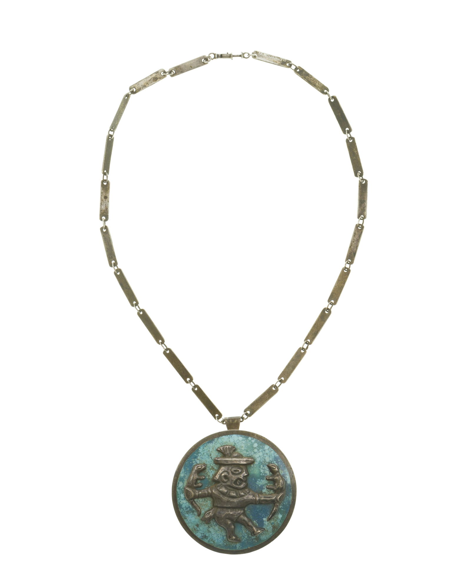 A sterling and enameled pendant necklace (1 of 3)