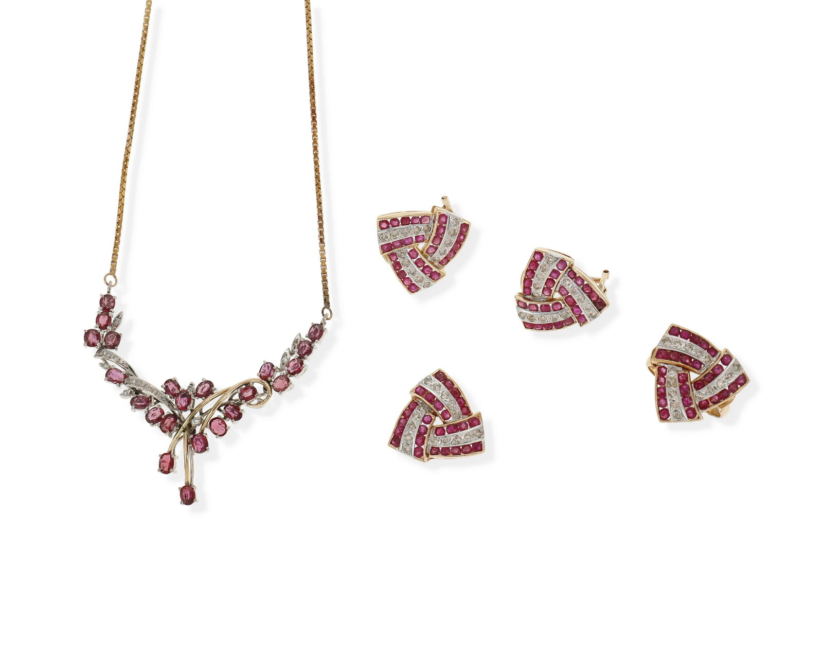 A group of ruby and diamond jewelry (1 of 2)
