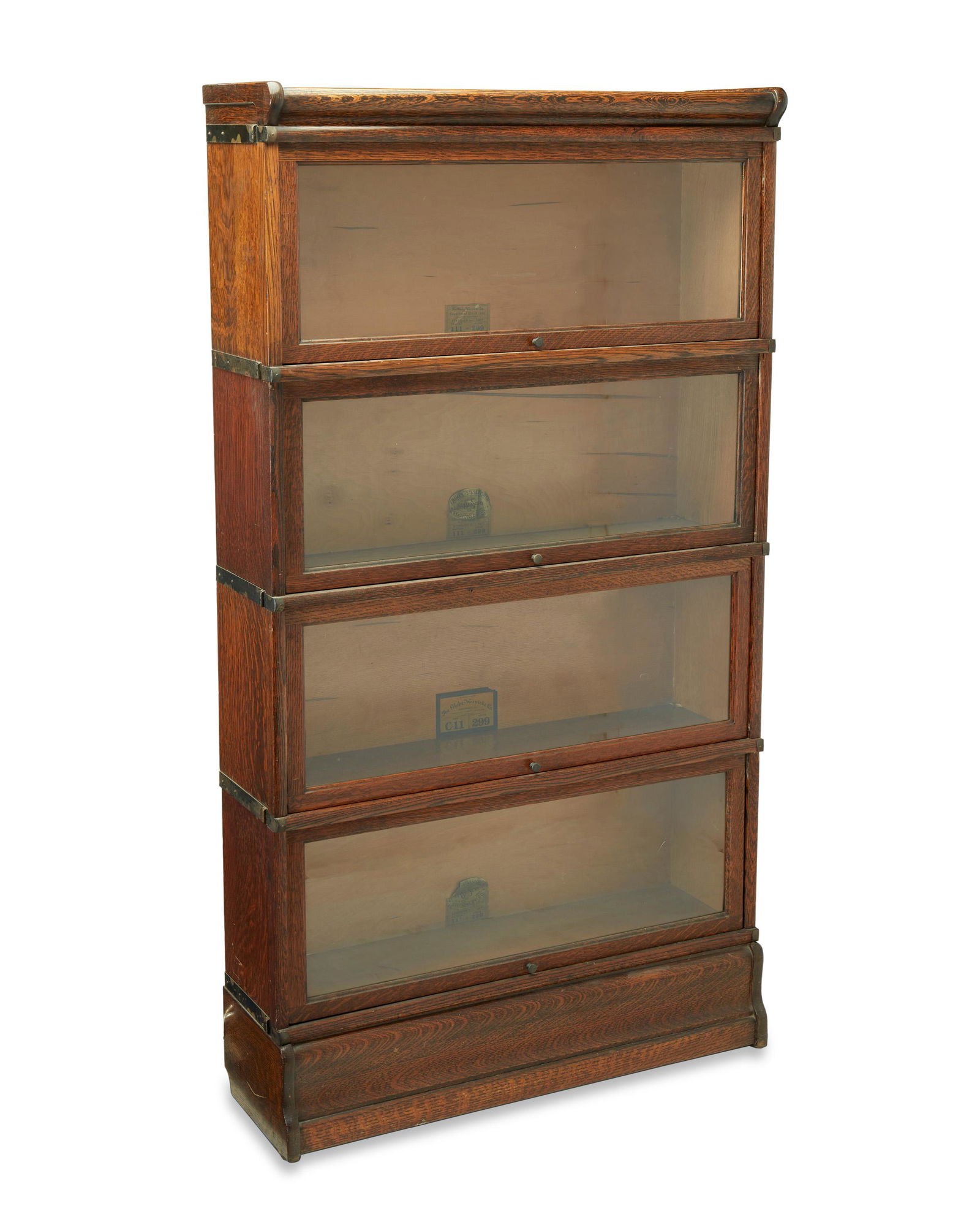 A Globe-Wernicke oak sectional bookcase, no. 111 (1 of 5)