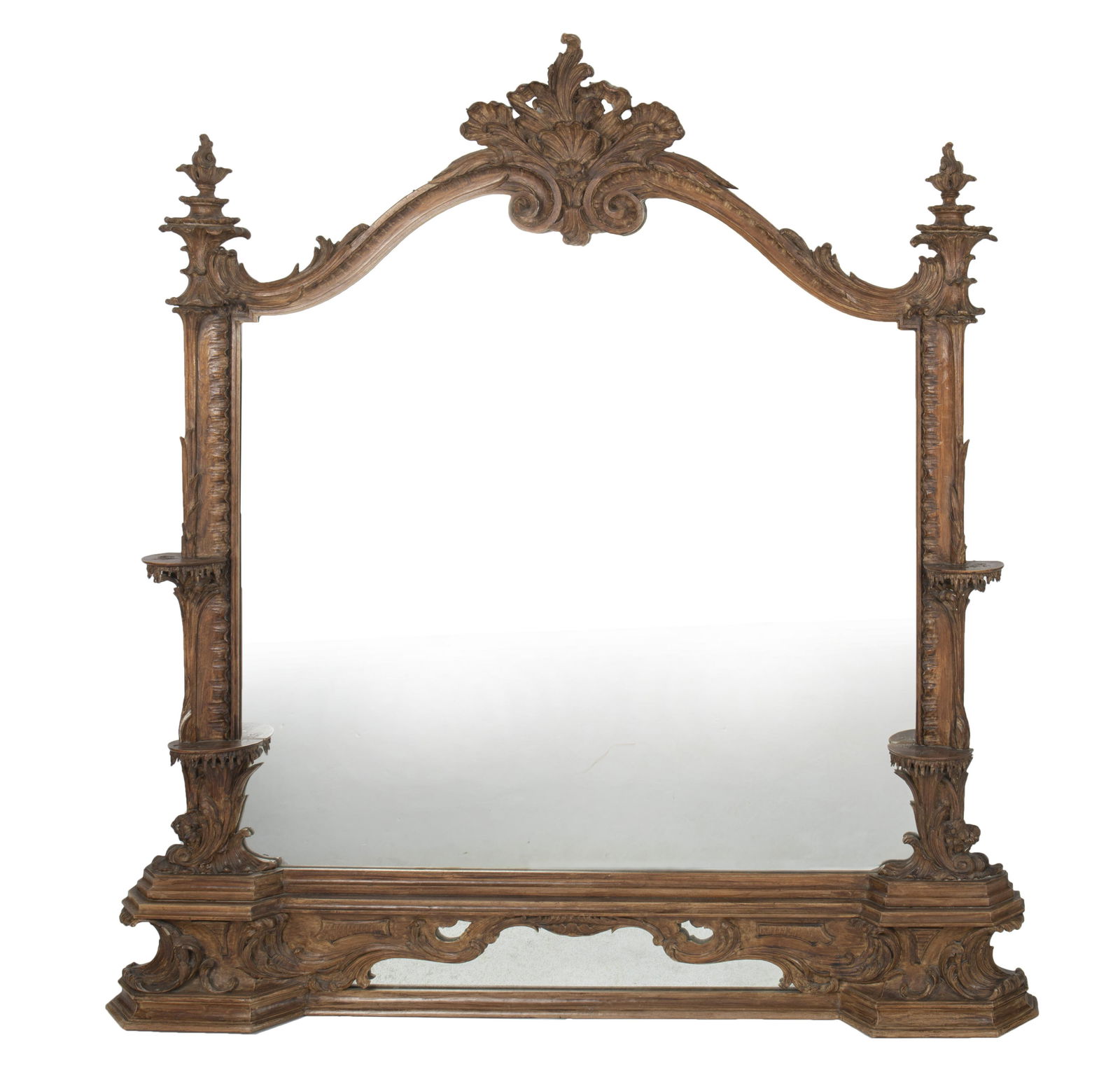 A carved wood wall mirror (1 of 2)