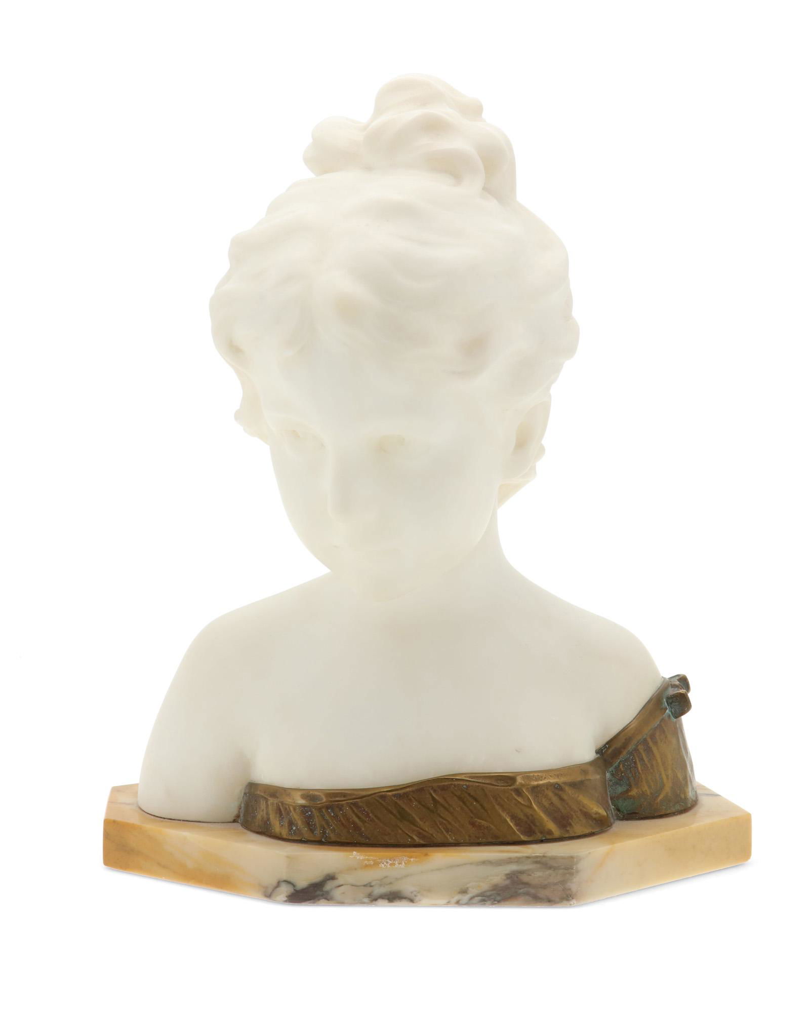 A carved marble and bronze sculpture (1 of 2)