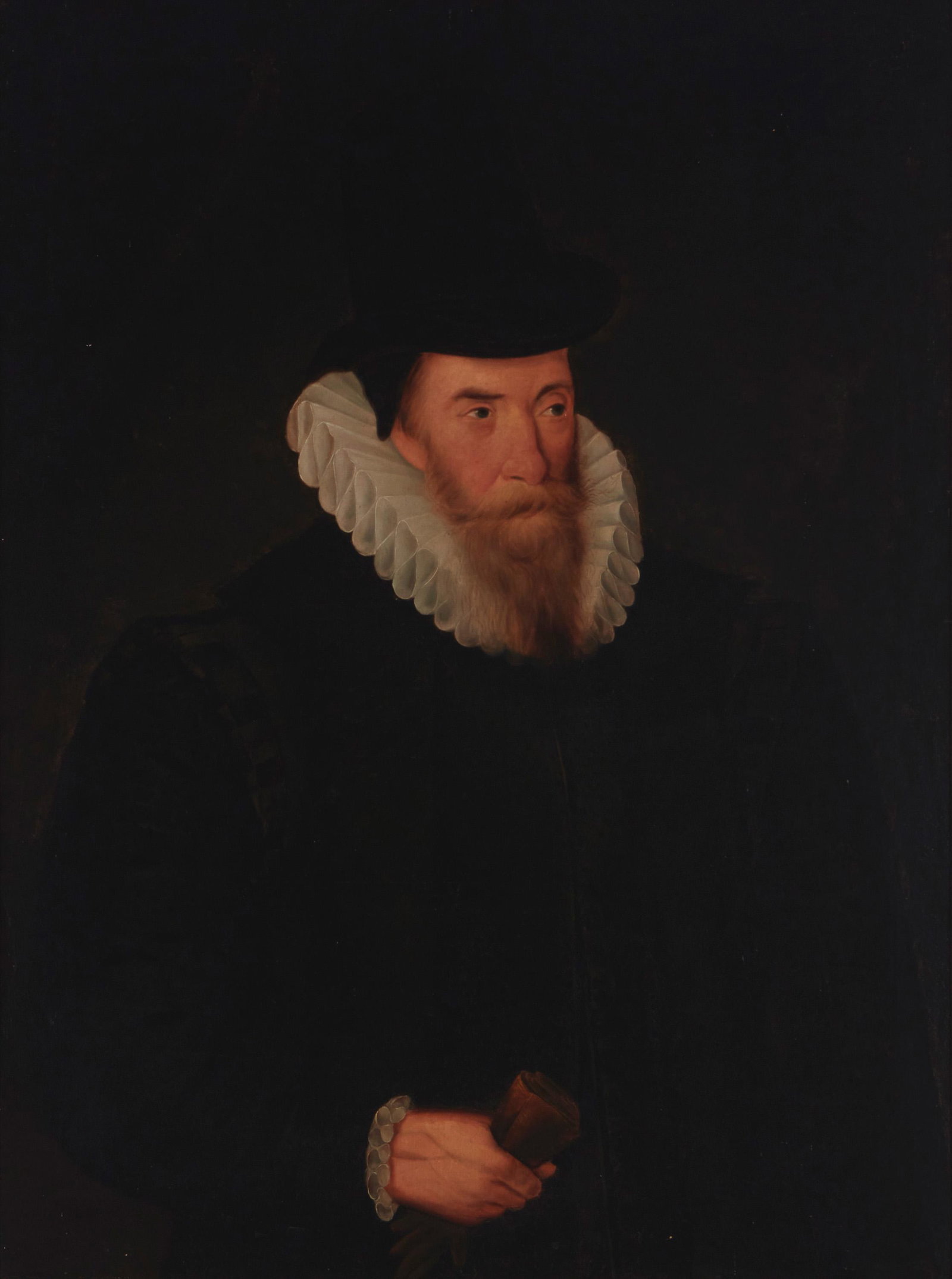 Continental School (Late 19th/Early 20th Century): Portrait of a stately gentleman Oil on canvas Appears unsigned 40" H x 30" W