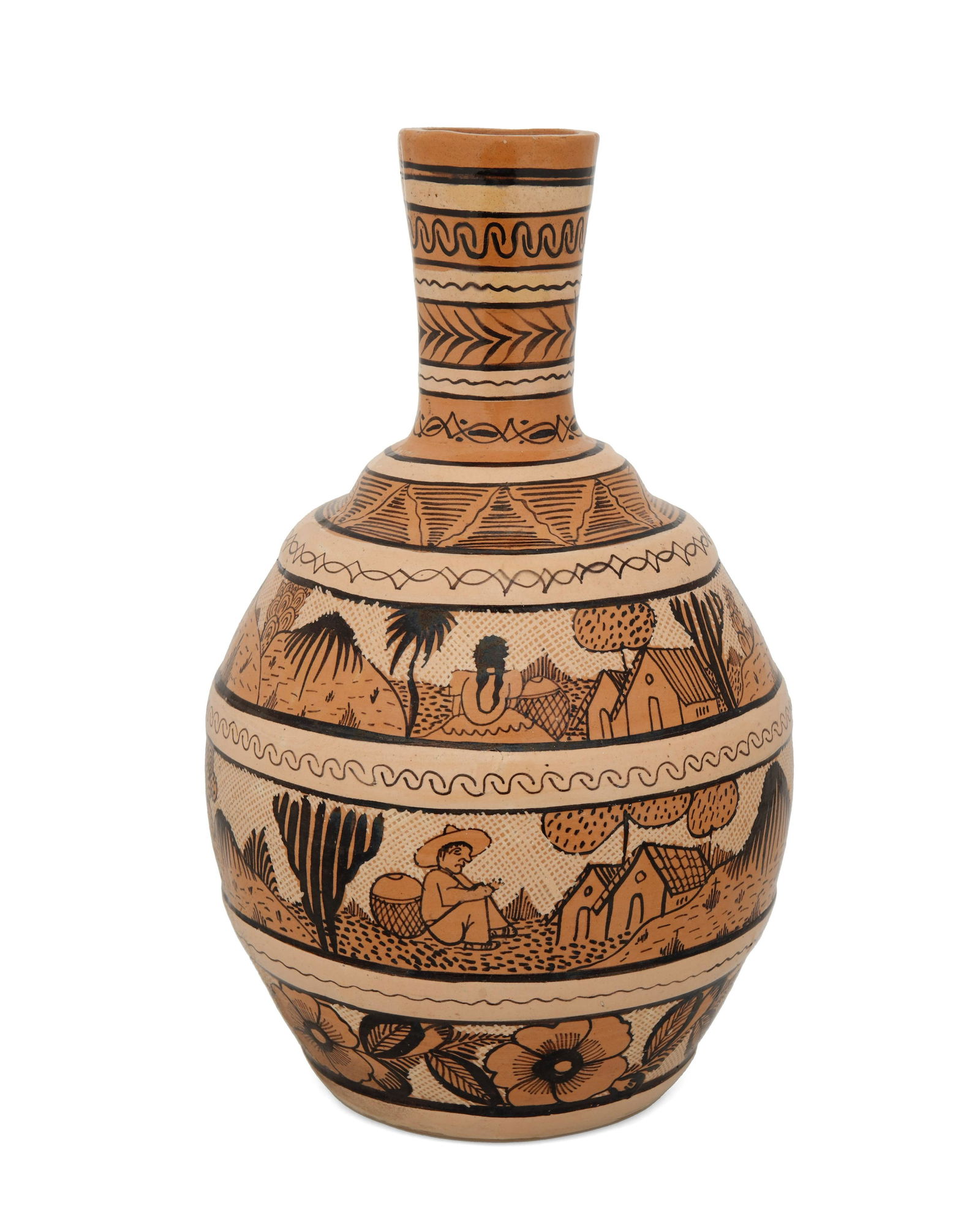 A Tlaquepaque pottery water jar (1 of 3)