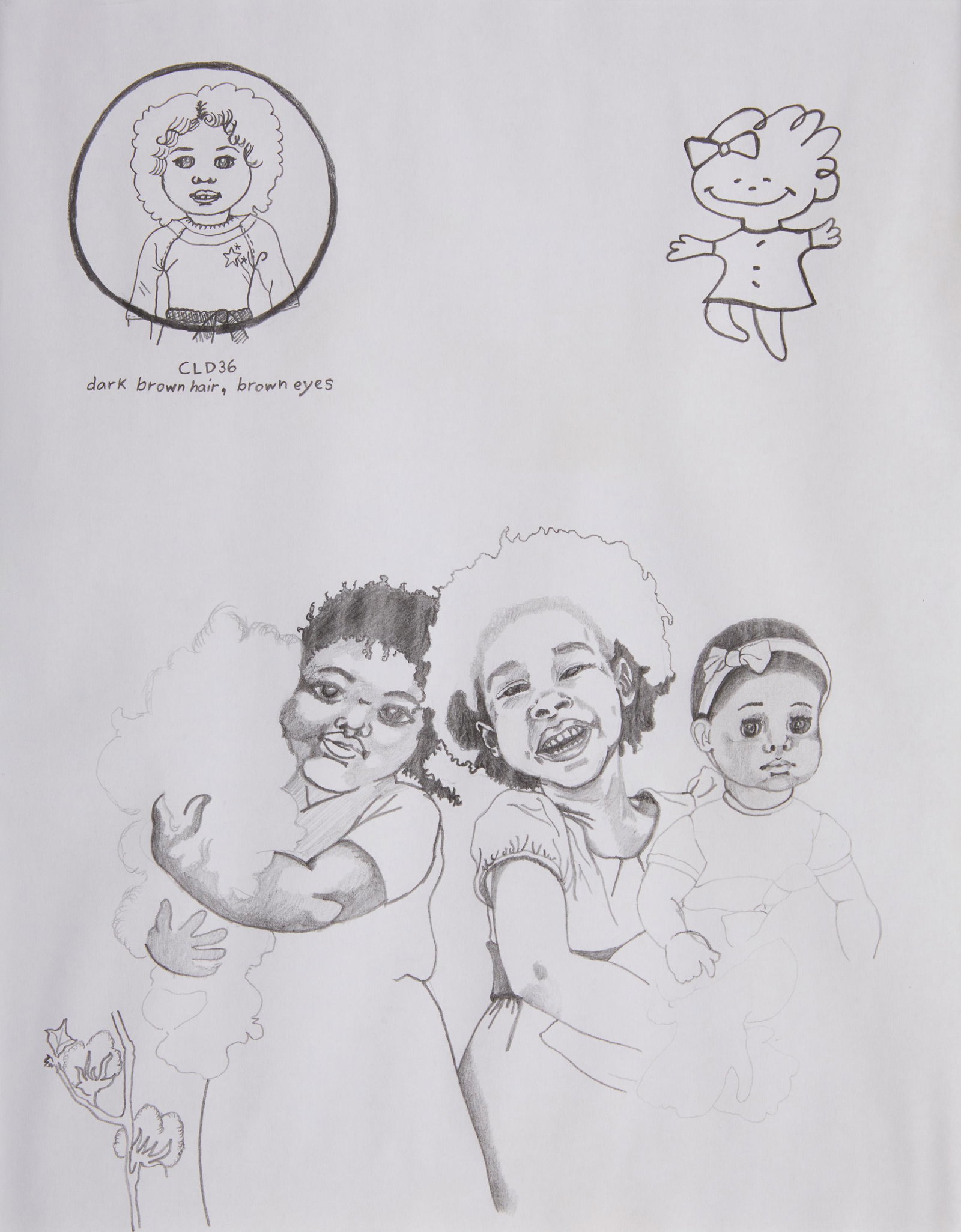 Brandon Drew Holmes (b. 1985, American): "Choose a Baby to Hug and Love," 2016 Graphite on paper in an acrylic box frame Appears unsigned, dated by repute; titled verso 11" H x 8.5" W Provenance: Cafe Society Alberto Cuadros, Los Angeles, CA