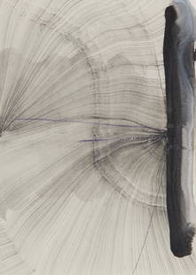 Thomas Muller (b. 1959, German): Untitled, 2010 Mixed media on paper under Plexiglas Appears unsigned Image/Sheet: 11.75" H x 8.25" W Provenance: Galerie Vidal-Saint Phalle, Paris The Blake Byrne Collection, acquired from above