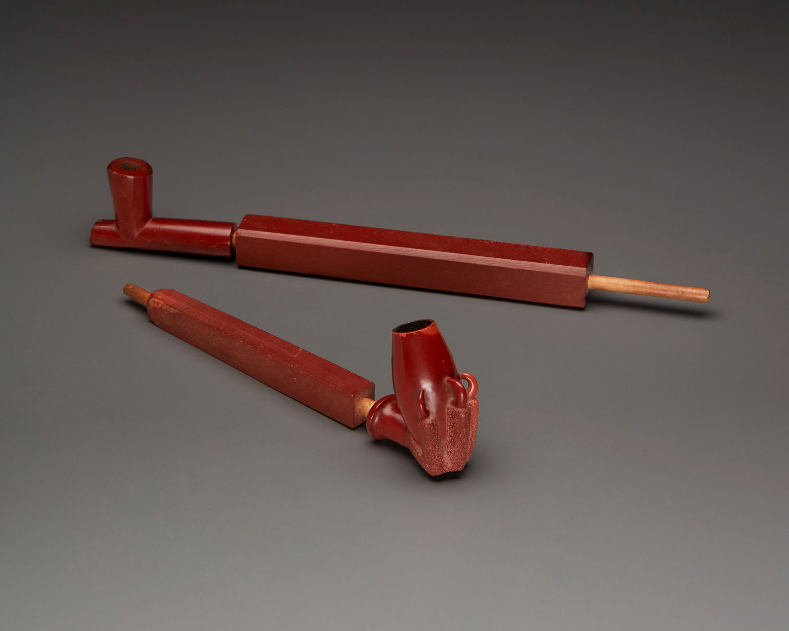 Two Sioux catlinite pipes (1 of 2)