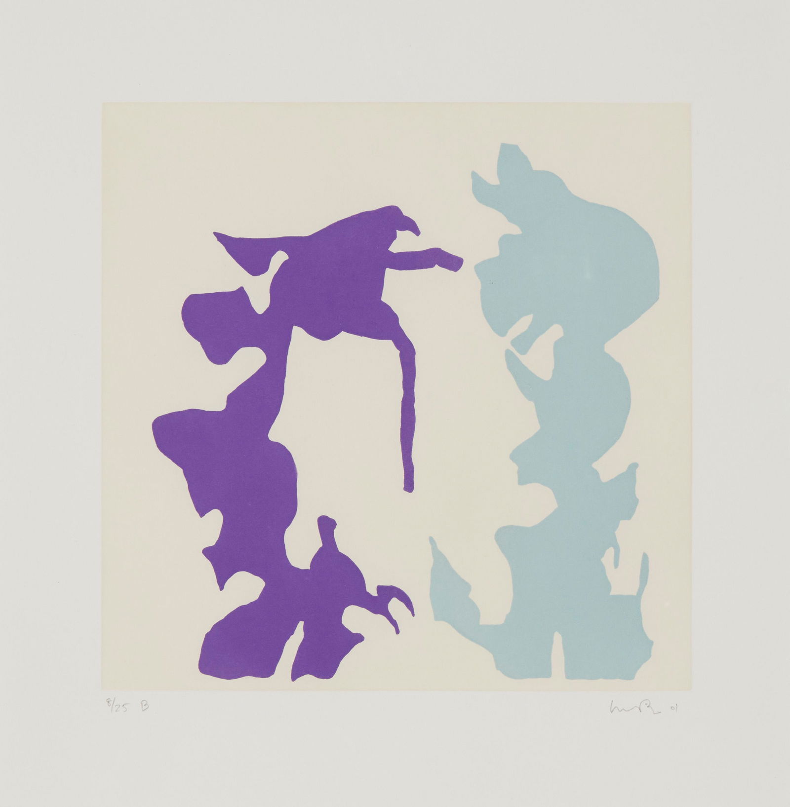 Monique Prieto (b. 1962, American): Untitled, from "Four Stages," 2001 Color aquatint on Chine colle to wove paper under Plexiglas Edition 8/25; signed indistinctly and dated in pencil in the lower margin, at right: Monique; numbered