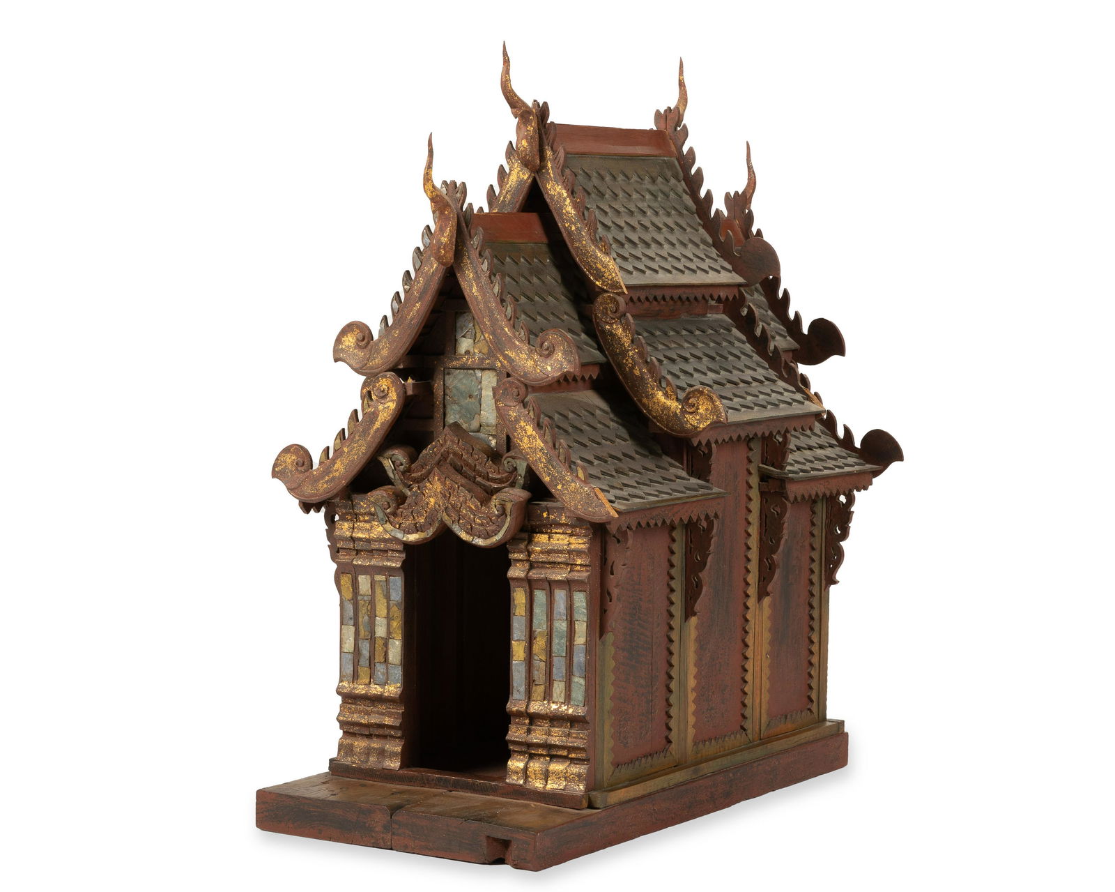 A large Thai carved wood spirit house (1 of 4)