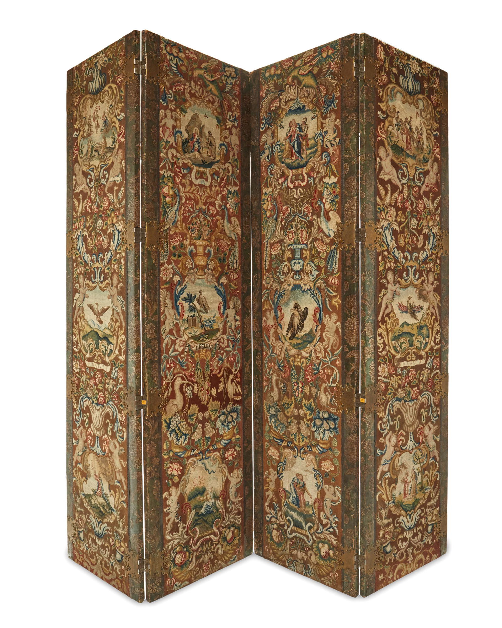 A French needlepoint tapestry folding screen (1 of 5)