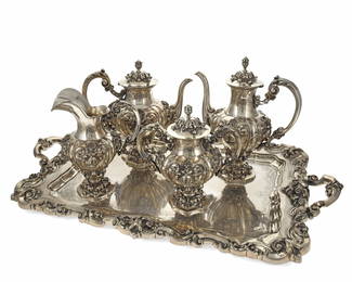 A Portuguese silver tea and coffee service