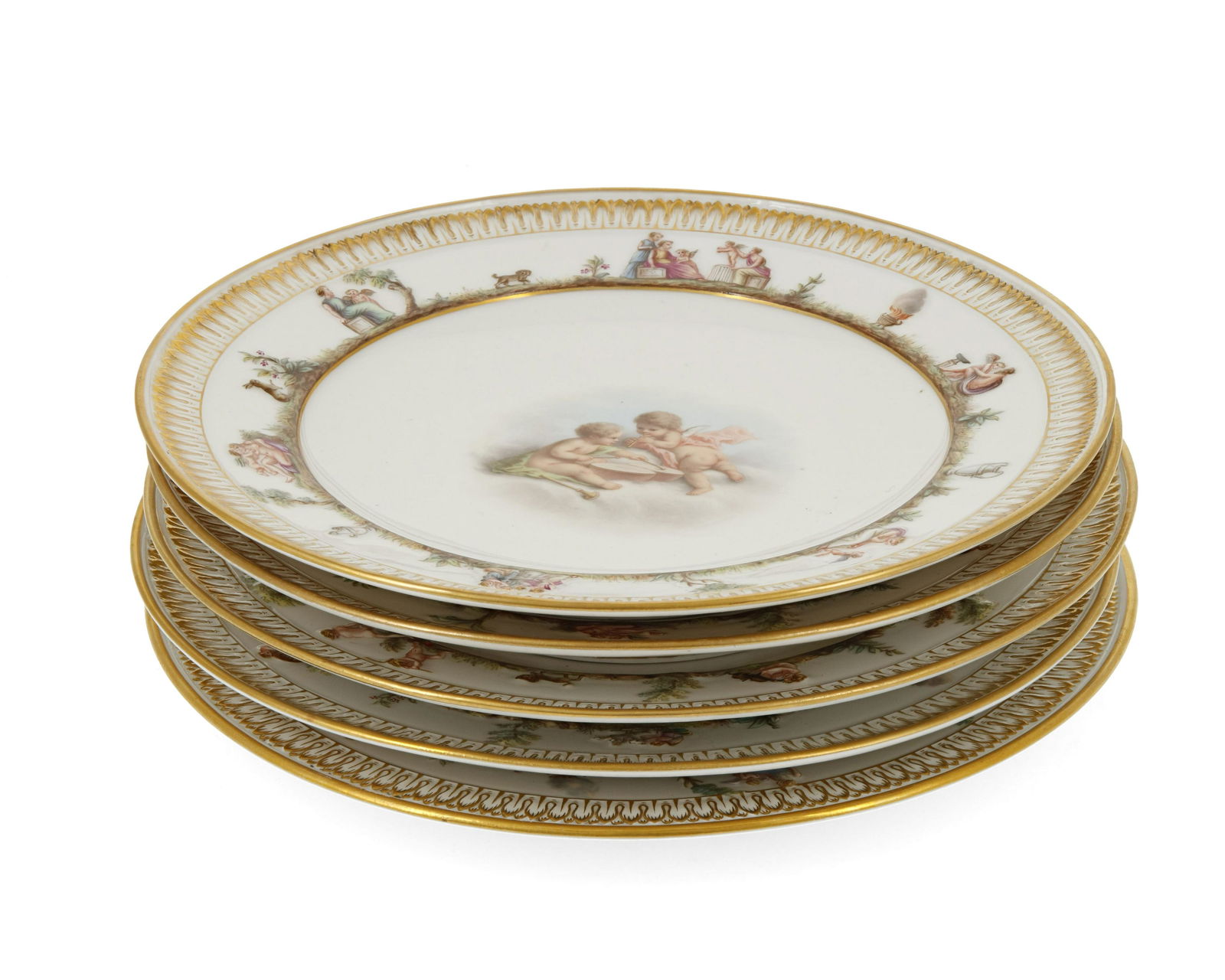 A group of Meissen porcelain plates (1 of 6)