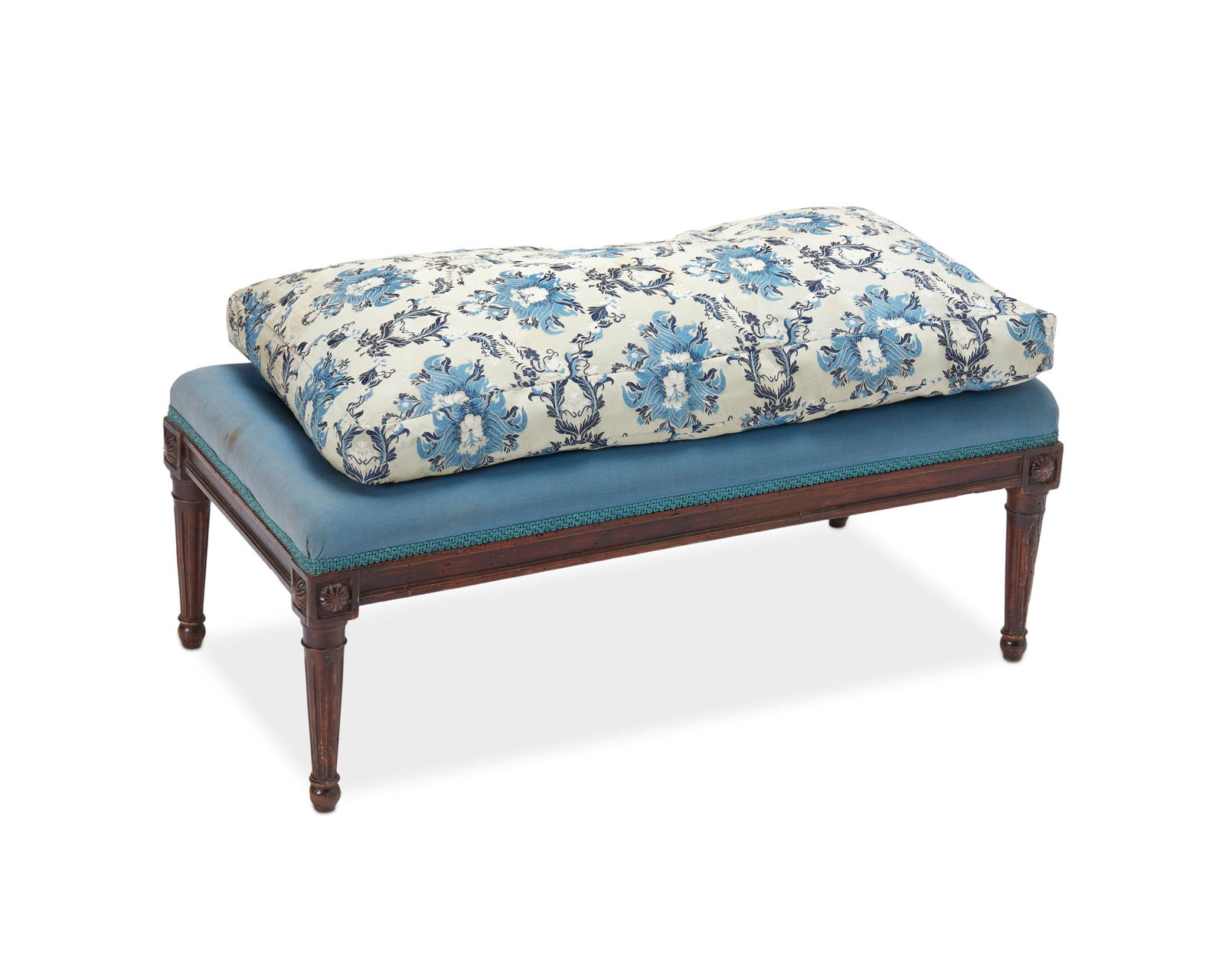 A French Louis XVI carved wood foot bench (1 of 8)