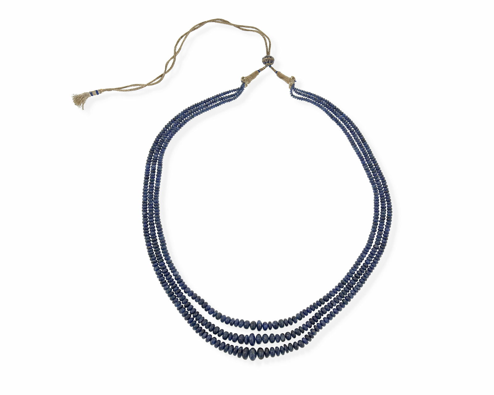 An Indian sapphire bead necklace (1 of 1)