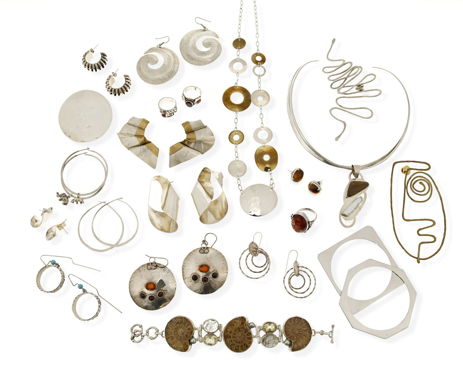 A group of silver jewelry (1 of 1)