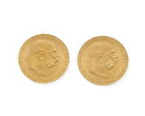 Two (2) Austrian 100 Corona Gold Coins