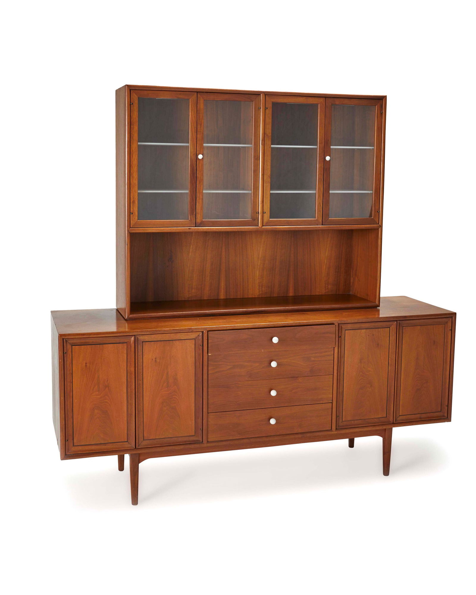 A Drexel "Declaration" modern walnut china cabinet (1 of 10)
