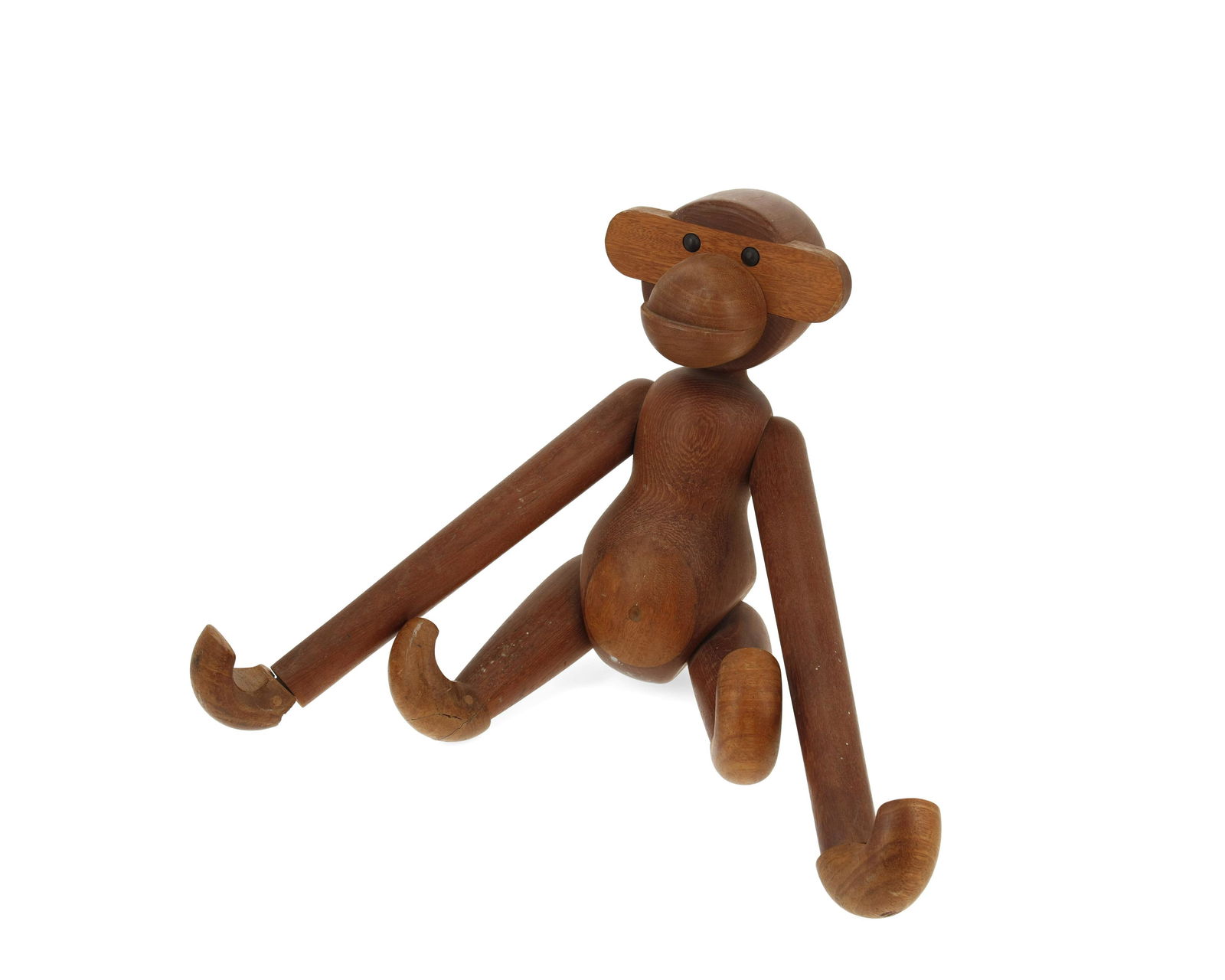 A large Kay Bojesen carved teak articulating monkey (1 of 4)