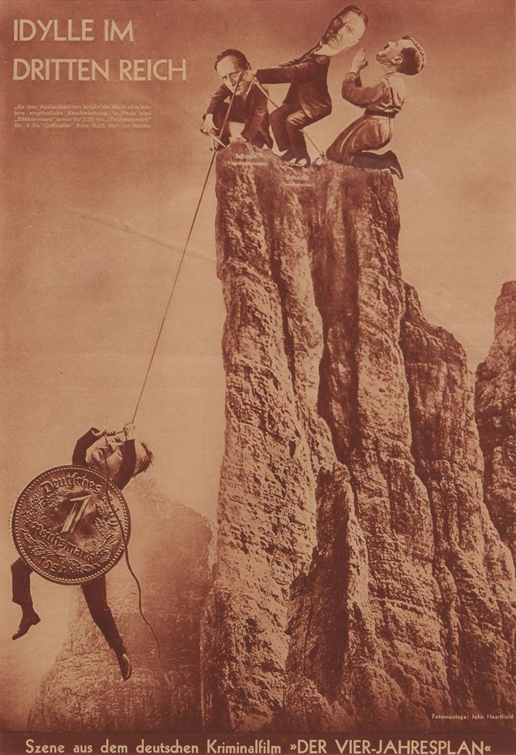 John Heartfield (b. 1891, Berlin, Germany): Idylle Im Dritten Reich, 1934 Offset lithograph in browns on paper under Plexiglas Signed in the plate: John Heartfield; title and date acquired from the printed headings Sight: 14.5" H x 10" W Proven
