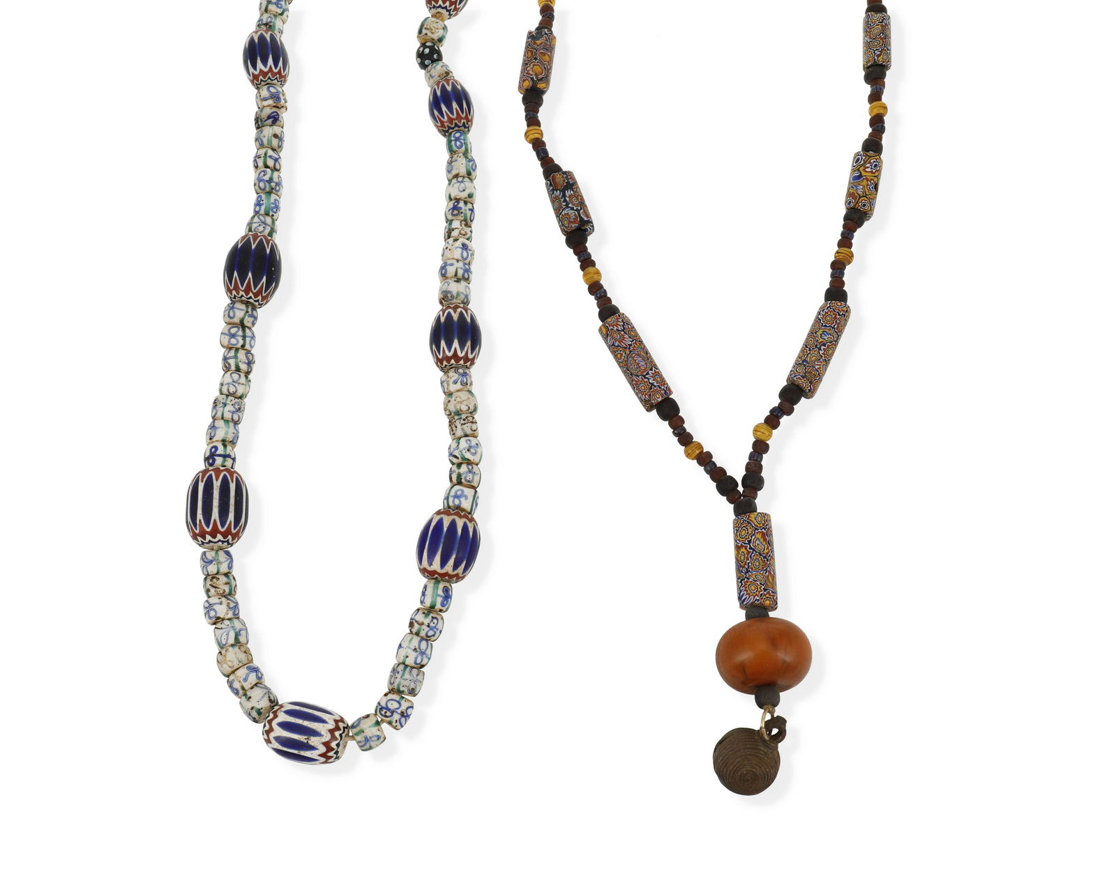 Two African trade bead necklaces (1 of 2)