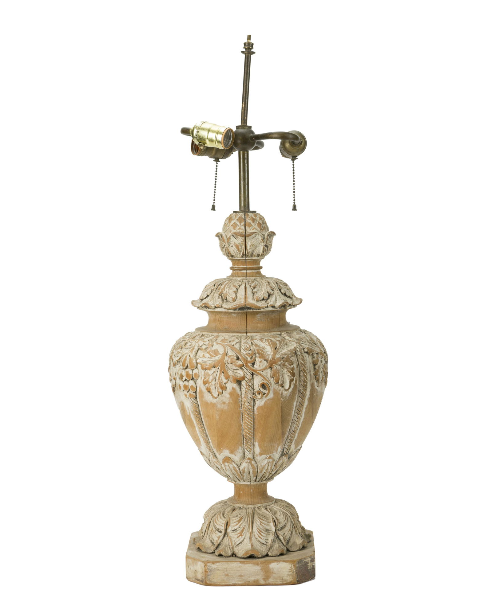 A carved wooden table lamp (1 of 2)