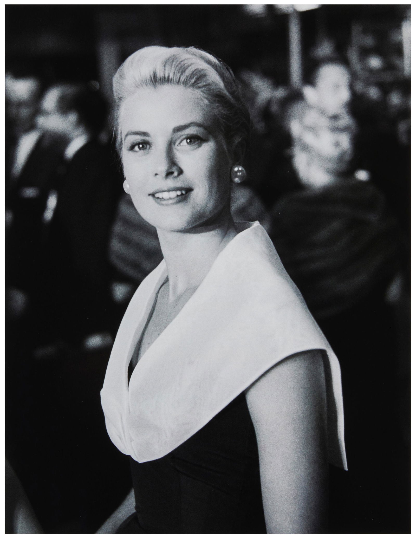 After Frank Worth (1923-2000, American): Grace Kelly Classic Portrait, negative date 1954 Black and white remastered photograph on paper Edition of unknown size issued by the artist's estate, with the embossed estate stamp in the lower rig