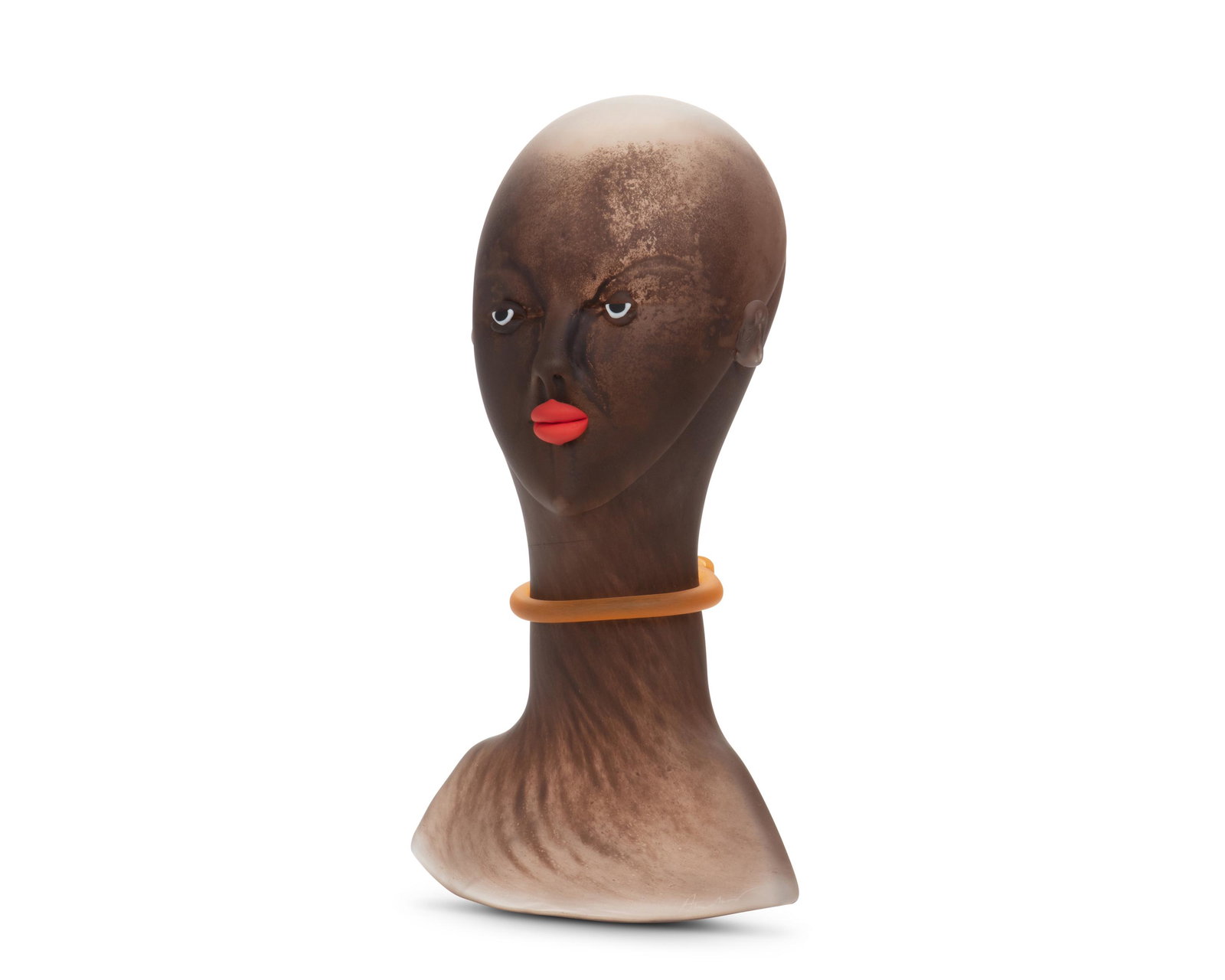 Giampaolo Amoruso (b. 1961, Belgian): Lucia, 2003 Sand-blasted blown colored glass Signed in the glass: Amoruso; titled and dated by repute 17" H x 9.5" W x 4.5" D