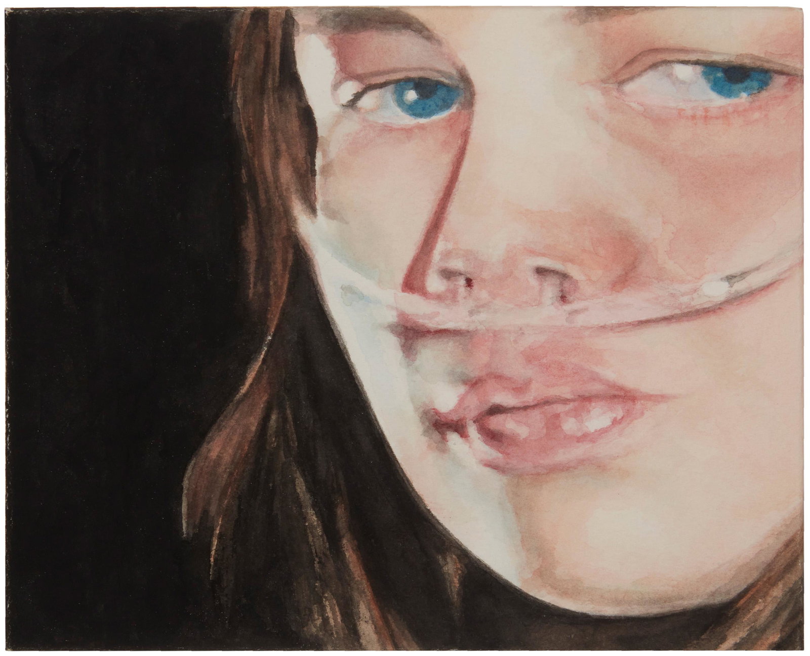 Andrew Hahn (b. Late 20th Century, American): Unfinished Girl #23, 2003 Watercolor on folded paper under Plexiglas Appears unsigned; titled and dated on a label affixed to the frame's back board 5.75" H x 6.75" W x .75" D Provenance: The Blake By