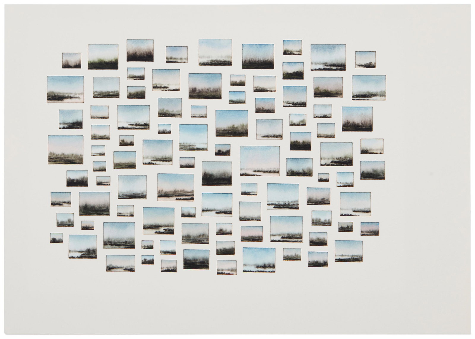 David Klamen (b. 1961, American): Untitled, 1998 Ink and watercolor on wove paper under glass Signed and dated in pencil, verso: Klamen Sheet: 14.125" H x 20" W Provenance: Property of an Estate, Beverly Hills, CA